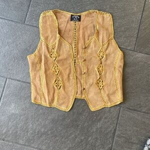 Suede leather vest